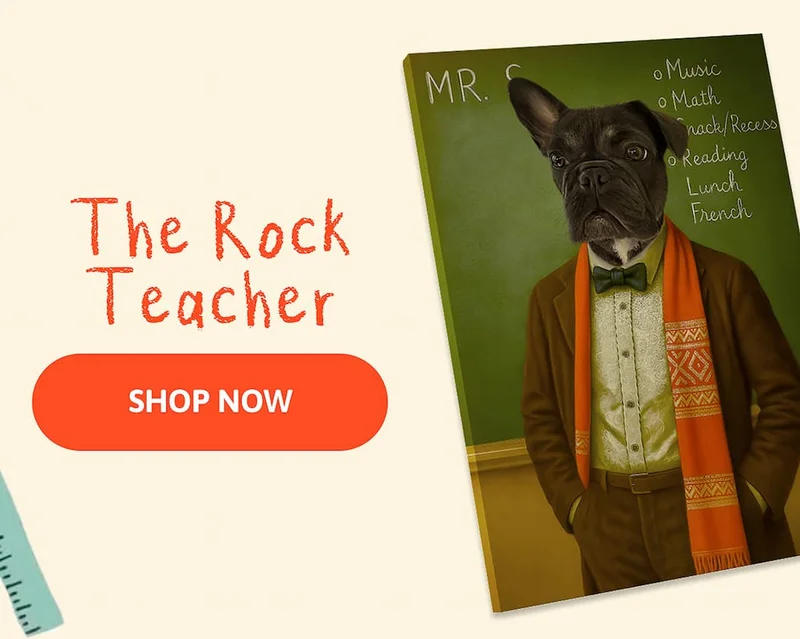 The Rock Teacher Custom Pet Canvas