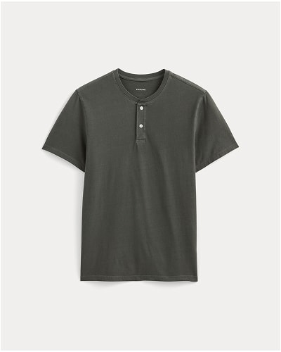 [Image]The Essential Organic Garment-Dyed Henley | Black