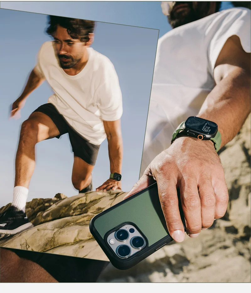 Forest Green. For every adventure. Forest Green Rugged Case and Rocky Point Band combine tough, outdoor-ready protection with all-day comfort. Designed to keep up with every step, slip, and summit without ever getting in your way. Shop Forest Green.