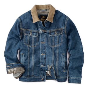 Flannel-Lined Denim Trucker Jacket