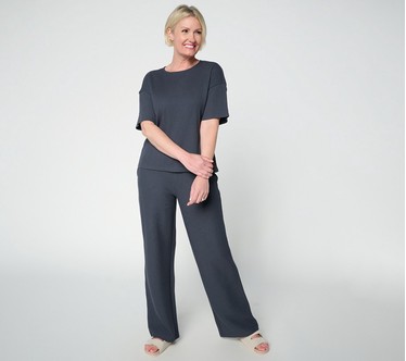 Peace Love World Regular Honeycomb Knit Top and Pant Set