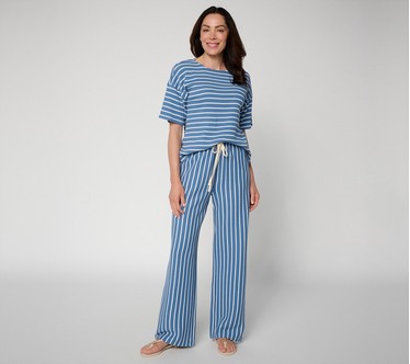 Peace Love World Petite Honeycomb Knit Top and Pant Set