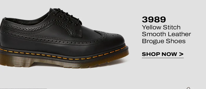 3989 Yellow Stitch Smooth Leather Brogue Shoes