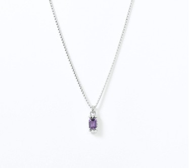 JAI Sterling Silver Baby Box Chain Emerald Cut 16" Necklace