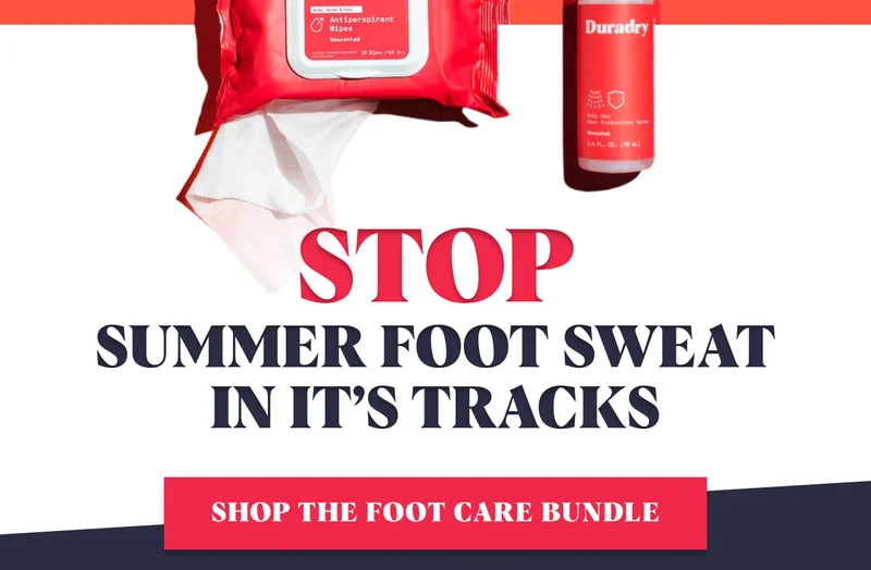 Summer Foot Sweat in It’s Tracks Stop  Summer Foot Sweat in It’s Tracks Stop  Shop The Foot Care Bundle