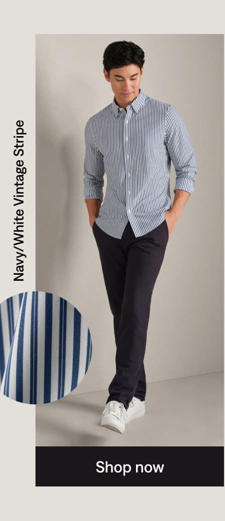 Navy/White Vintage Stripe