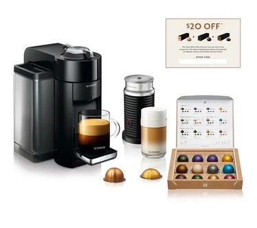 Nespresso Evoluo Coffee/Espresso Maker w Frother and Voucher