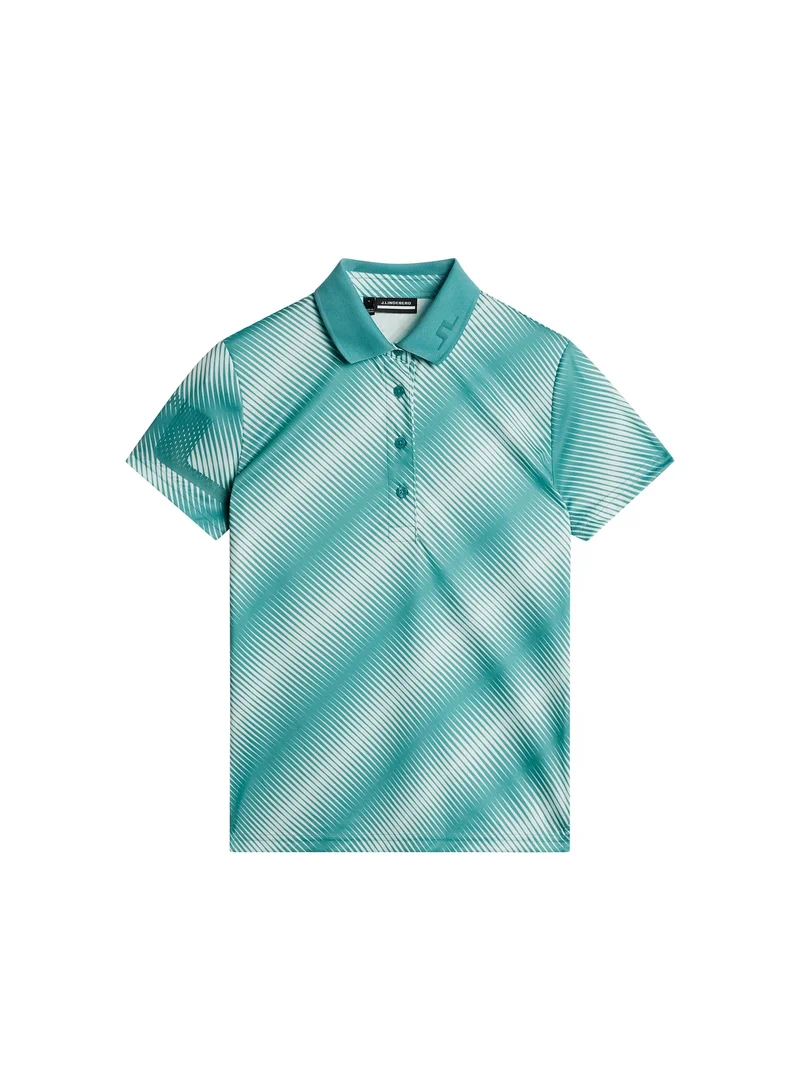 Image of Heidi Print Polo / Comb Teal M