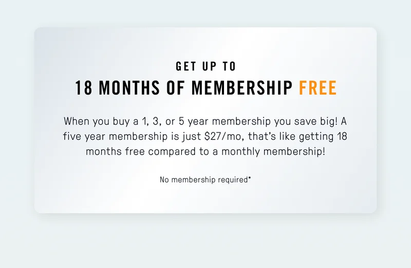 Get up to 18 months of membership free