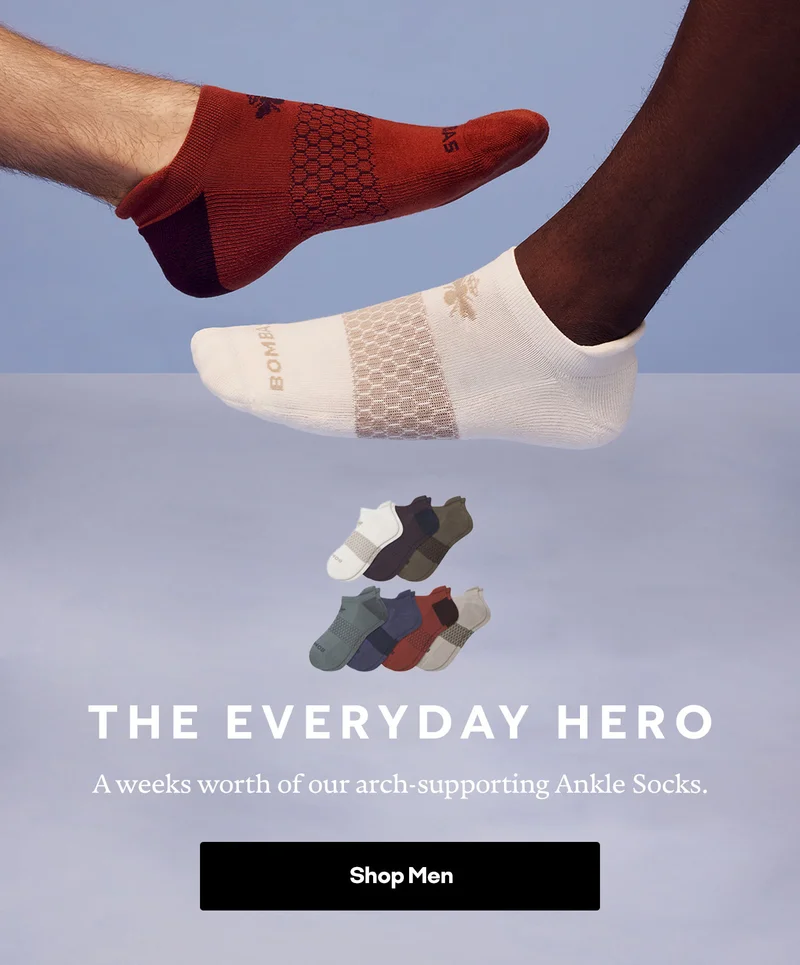 THE EVERYDAY HERO. A weeks worth of our arch-supporting Ankle Socks. Shop Men