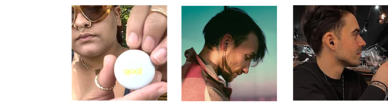 Images of people wearing their Loop earplugs.