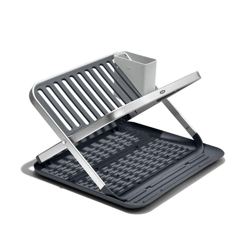 Image of OXO Good Grips Aluminum Fold Flat Dish Rack