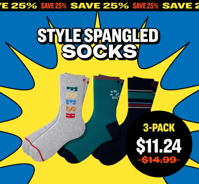 style spangled&nbsp; socks  3-PACK $11.24 $14.99
