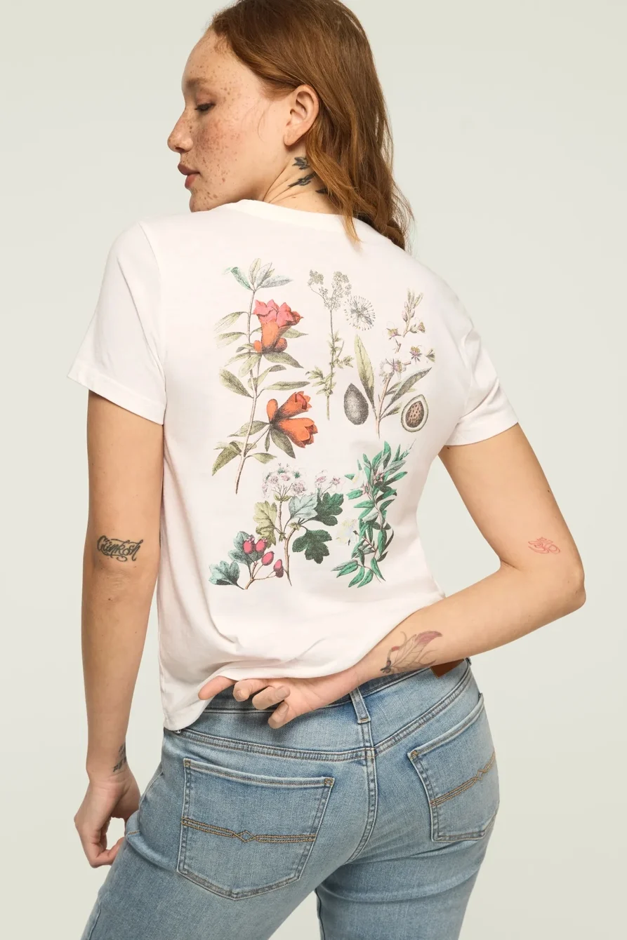 Image of Lucky Brand Lucky Botanical Classic Crew in Bright White
