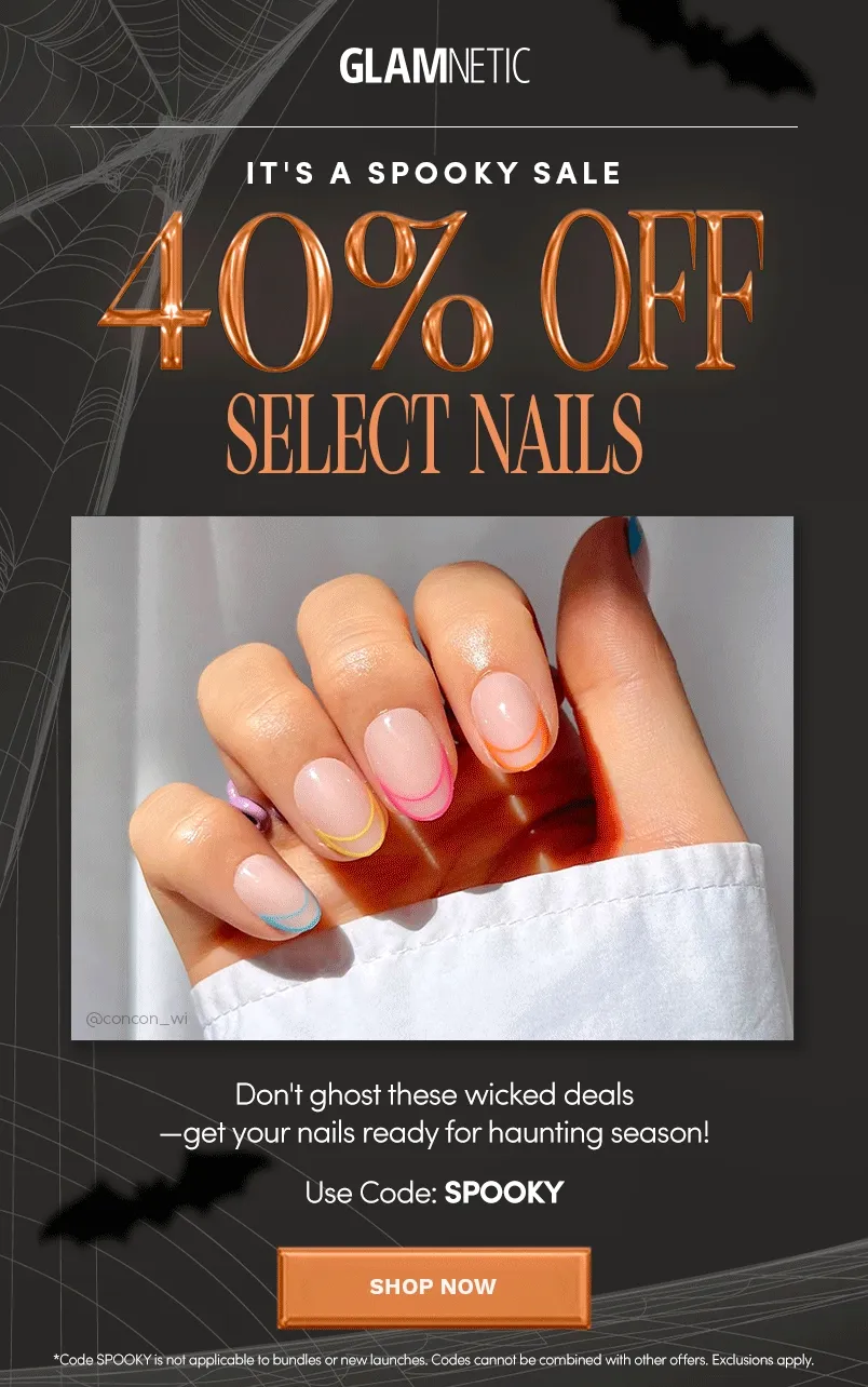 Spooky Nails are 40% off right now, Shop ASAP!