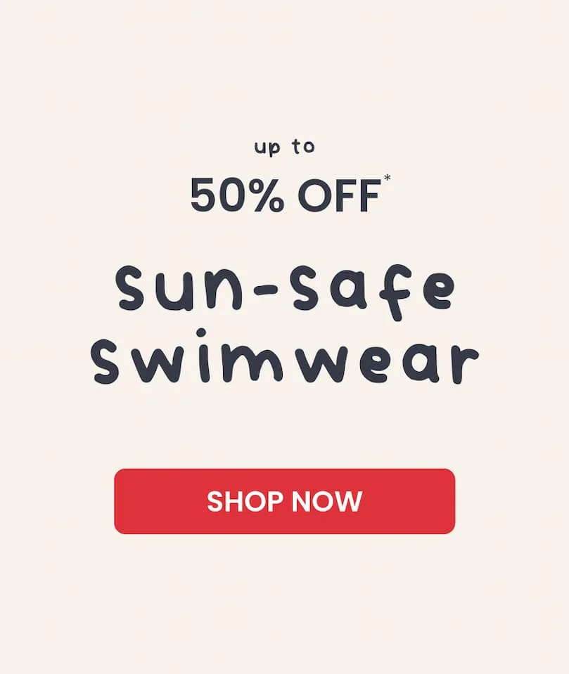 up to 50% OFF sun-safe swimwear