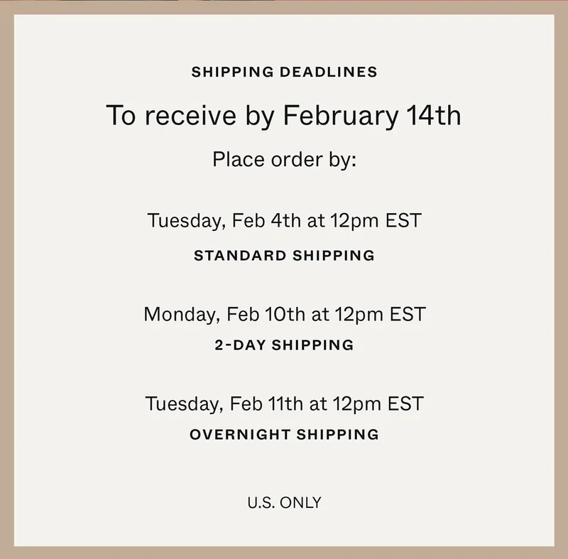Shipping Deadlines