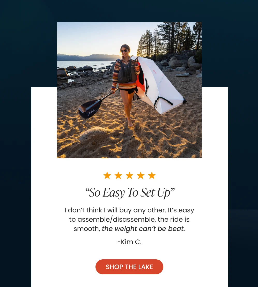So easy to set up. Shop the lake kayak