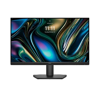 A Dell monitor on a dark gray background.