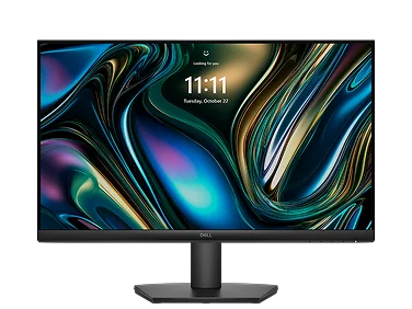A Dell monitor on a dark gray background.