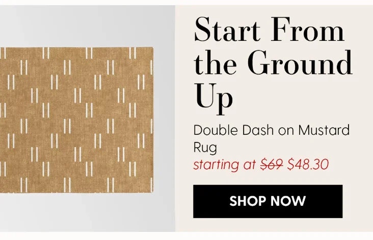 double dash on mustard Rug