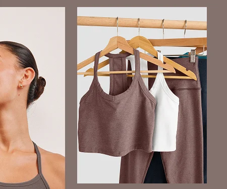 Spacedye On The Up Cropped Tank in Woodland Heather