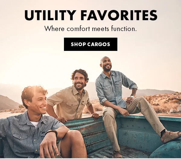 Utility Favorites. Where comfort meets function. Shop Cargos.