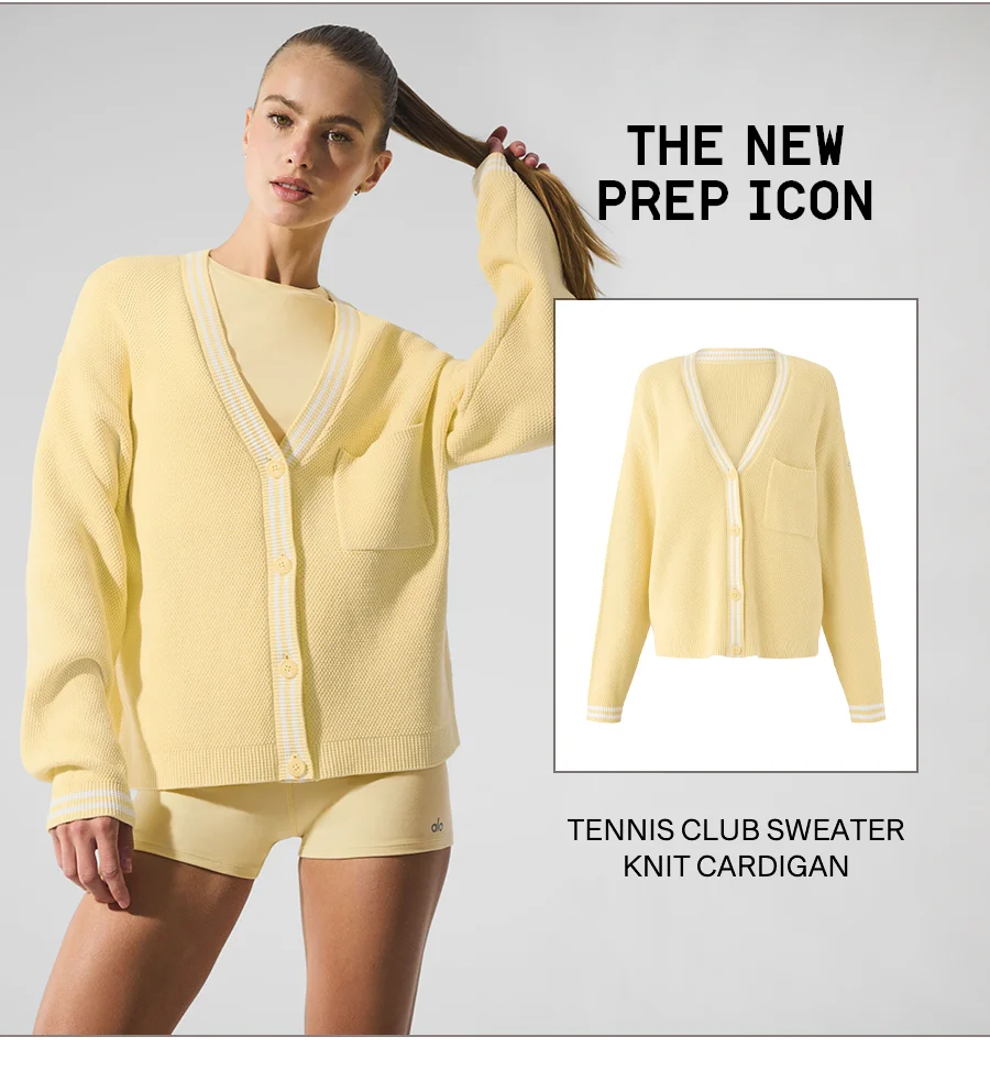 THE NEW PREP ICON - TENNIS CLUB SWEATER KNIT CARDIGAN