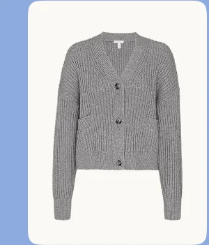 Wool Blend Cardigan in Gray Heather