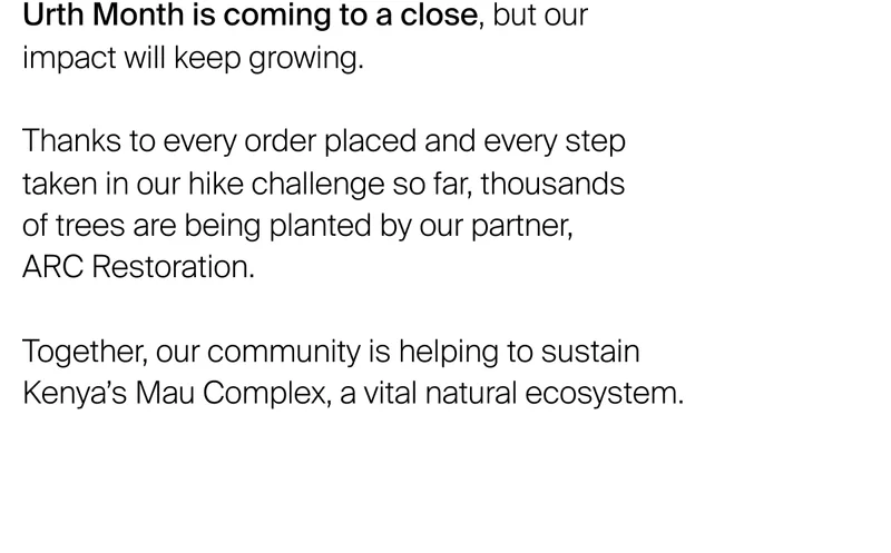 Urth Month is coming to a close, but our impact will keep growing.