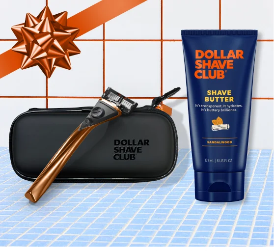 THE GOLDMEMBER HANDLE & TRAVEL CASE + FREE SANDALWOOD SHAVE BUTTER (6 OZ)