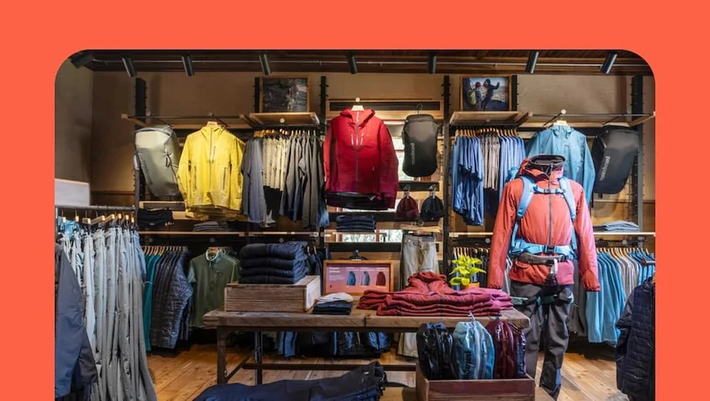 Inside a Patagonia retail store.