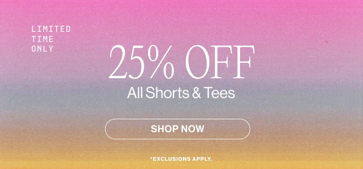 BANNER-25% OFF SHORTS & TEES
