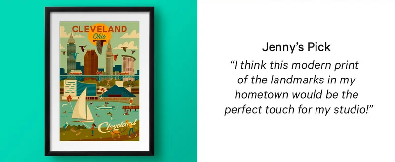 Jenny's Pick - Cleveland, Ohio - Geometric - Lantern Press Artwork