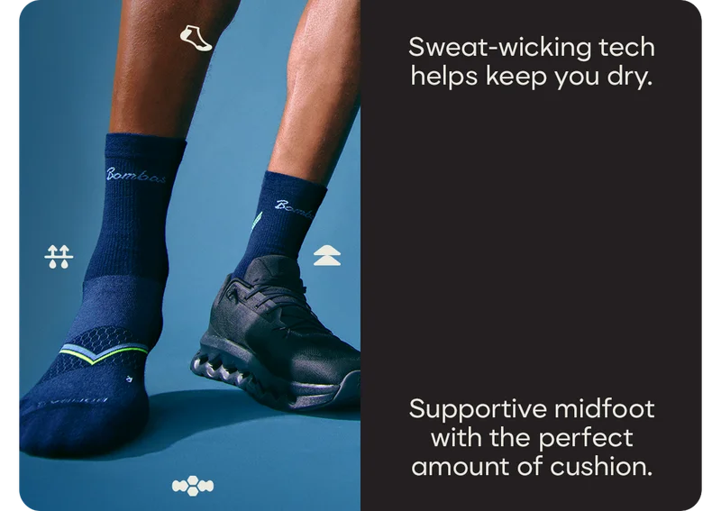 Sweat-wicking tech helps keep you dry. Supportive midfoot with the perfect amount of cushion.