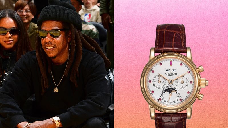 Image may contain: Jay-Z, Wristwatch, Arm, Body Part, Person, Accessories, Sunglasses, Adult, Face, Head, and Photography