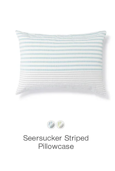 Shop Seersucker Striped Pillowcase