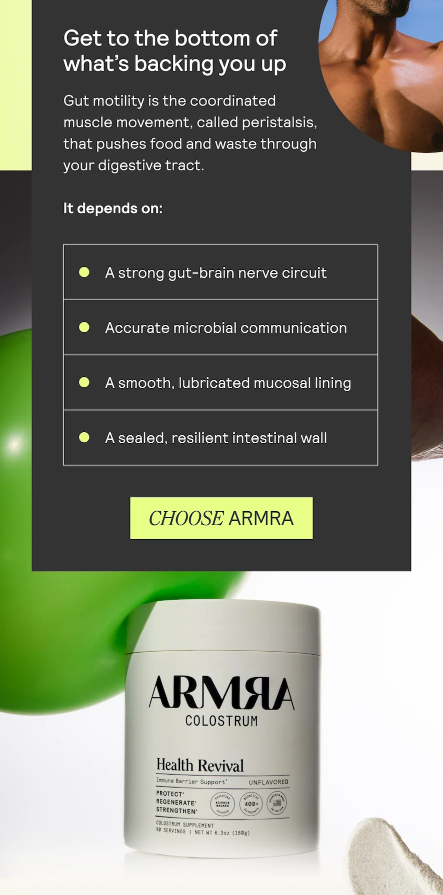 Get to the bottom of  what's backingyouup Gut motility is the coordinated muscle movement, called peristalsis, that pushes food and waste through your digestive tract.