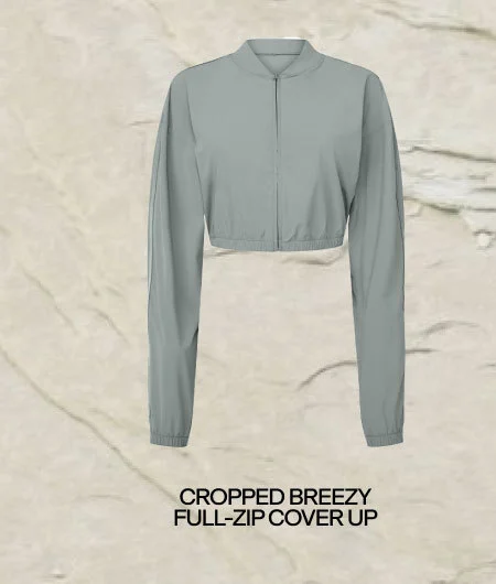 CROPPED BREEZY FULL-ZIP COVERUP