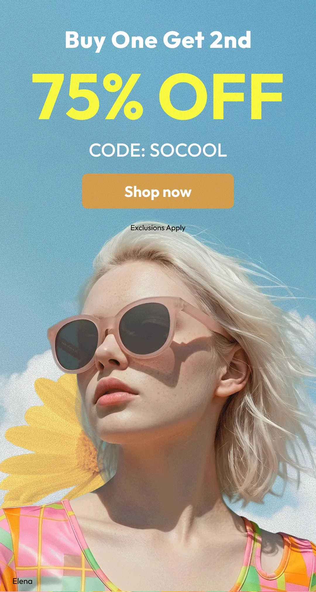 Buy One Get 2nd - 75% OFF - CODE: discount code - SHOP NOW