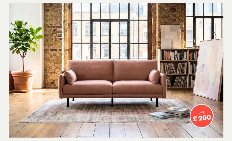 Rest 3 seater mocha chenille weave - save £200