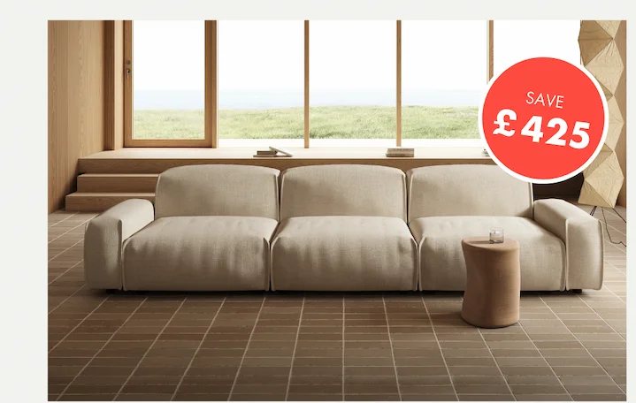 Float 5 Seater Sofa Ecru Boucle - Save £425