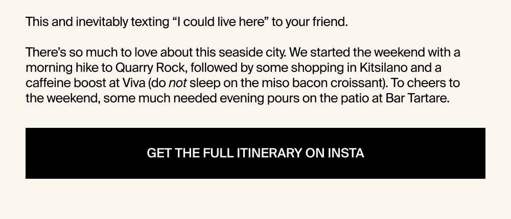 Get the full itinerary on Instagram
