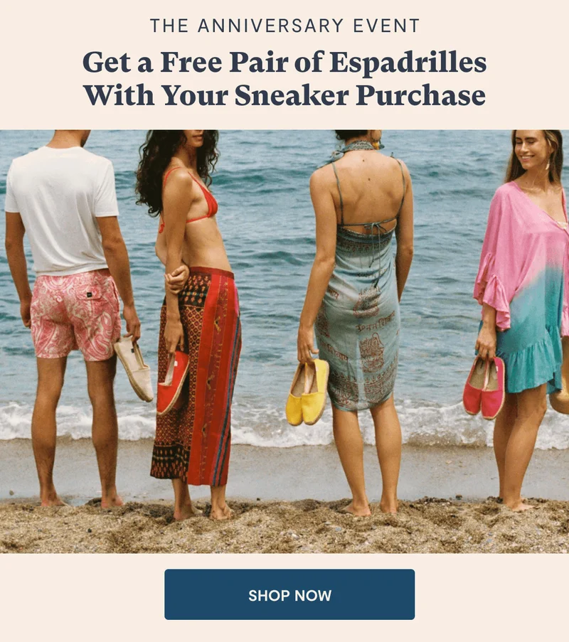 Free Pair of Espadrilles with Sneaker Purchase
