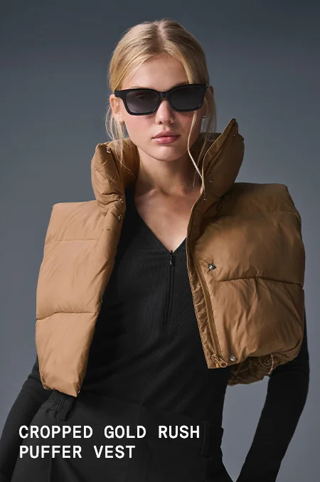 CROPPED GOLD RUSH PUFFER VEST