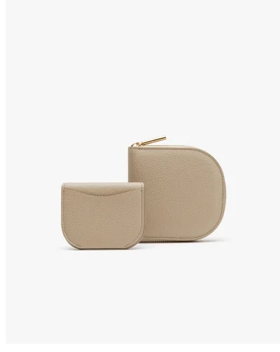Duo Small Zip Wallet Stone