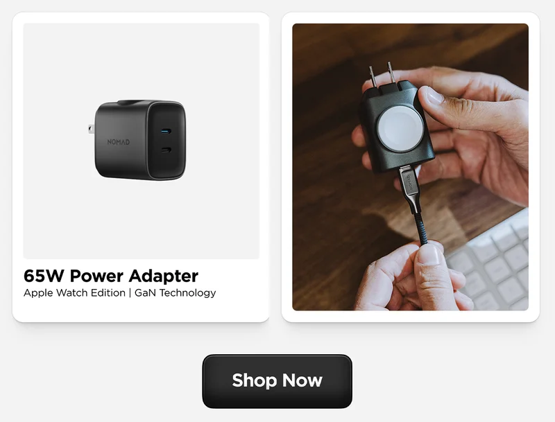 Meet 65W AC Power Adapter Apple Watch Edition—the ultimate 3-in-1 charging solution. With GaN technology packed into its sleek, compact body, this adapter powers two USB-C devices and fast charges your Apple Watch all at the same time.