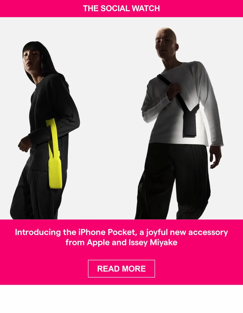 Introducing the iPhone Pocket, a joyful new accessory from Apple and Issey Miyake