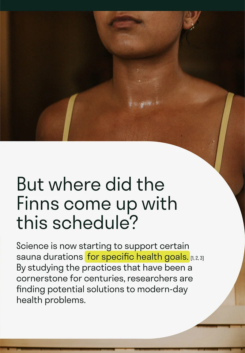 But where did the Finns come up with this schedule? Science is now starting to support certain sauna durations for specific health goals.