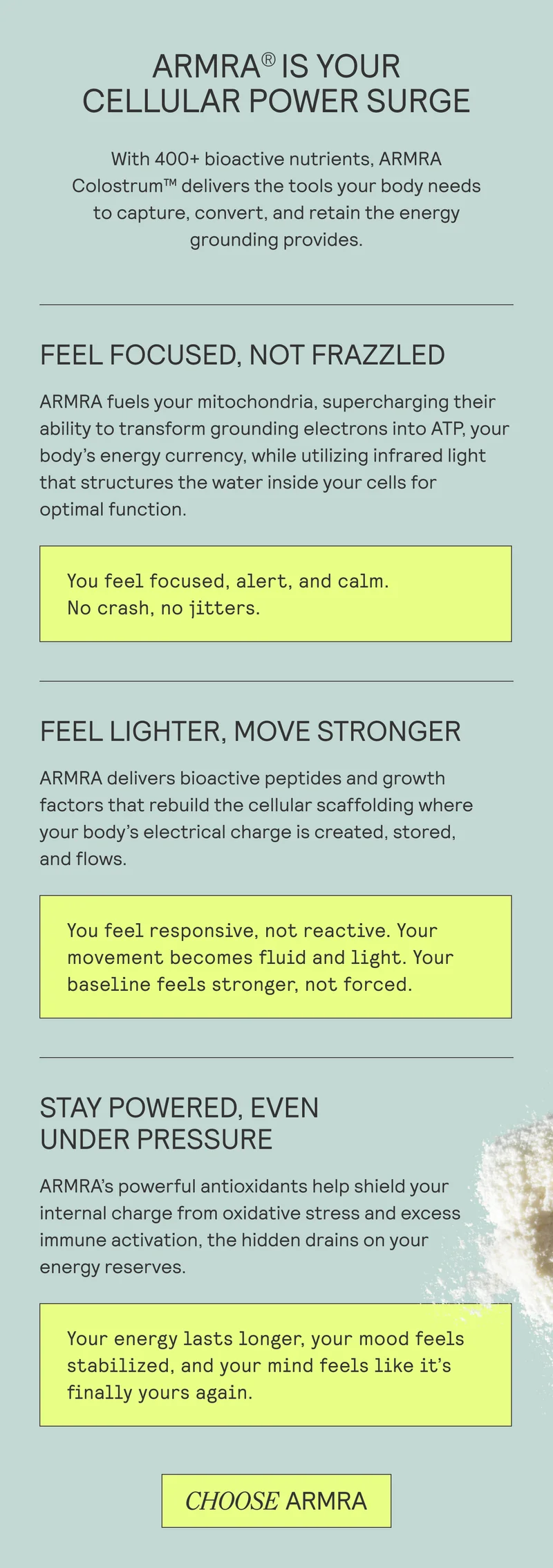 ARMRA®IS YOUR CELLULAR POWER SURGE